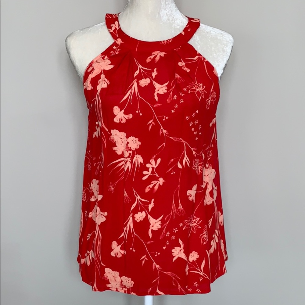Gentle Fawn red & creme floral sleeveless top